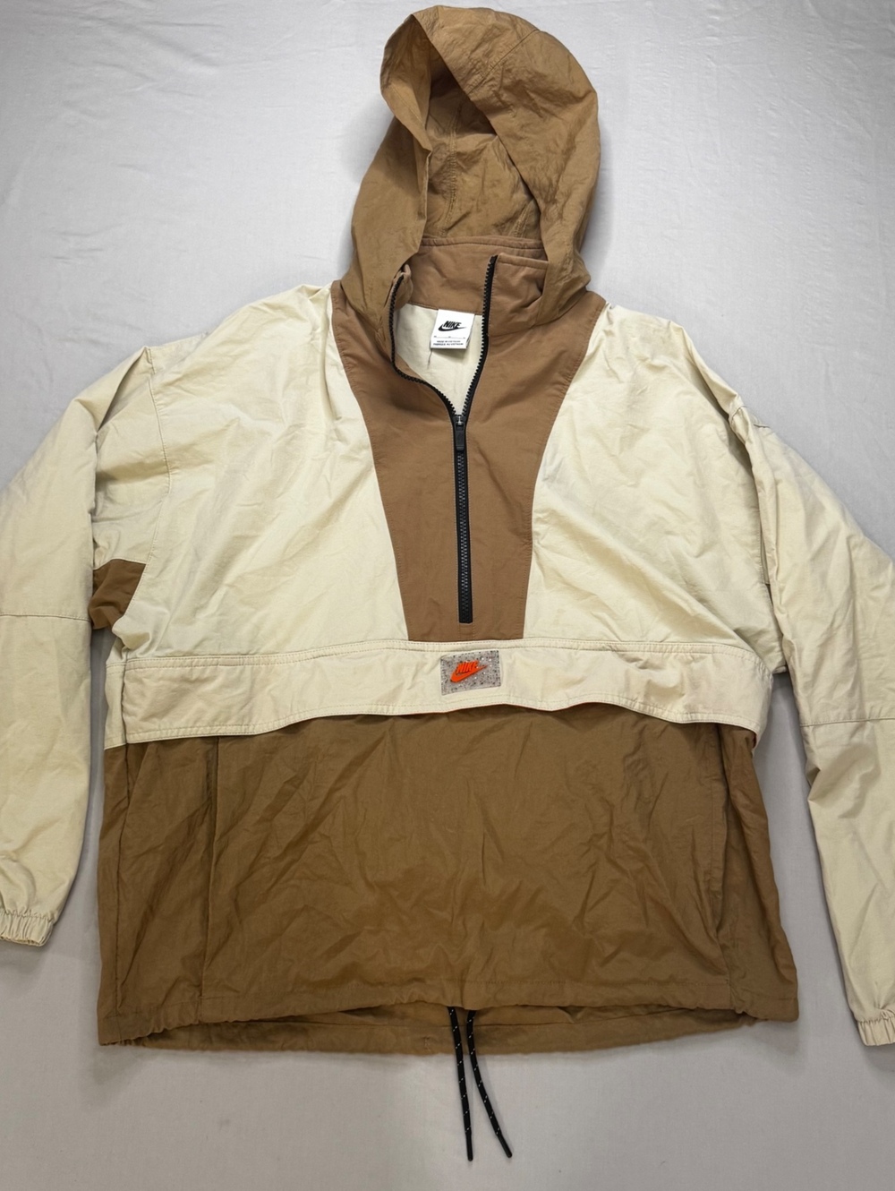 Nike Sportswear Revolution Utility Half-Zip Jacket Women’s M Tan Brown